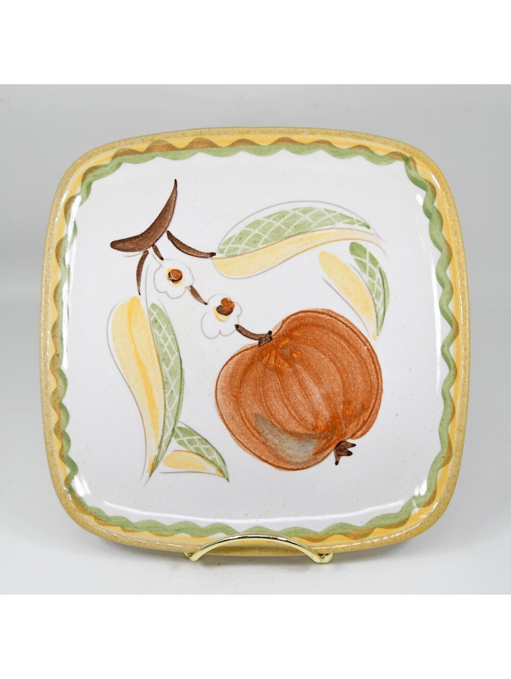Glidden Pottery #65 Fruit Trinket Dish Canape Plate 7" June Chisholm MCM Vintage